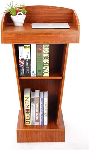 SMuCkS Lectern Podium Wood Floor-Standing with Storage Shelf (White Maple, 108x40x60cm)