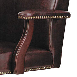 Alera ALETD4136 Traditional Series High-Back Chair, Mahogany Finish/Oxblood Vinyl