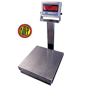 PEC Scales Recycling 304 Stainless Steel Bench Scale/Shipping Scale, NTEP Legal for Trade (12" x 12")