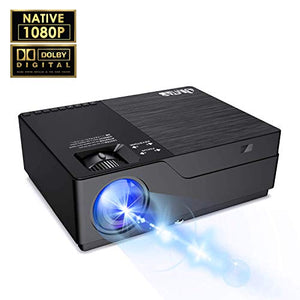 JIMTAB M18 Native 1080P LED & Video Projector, 4500 Lux HD Projector with 300”Display Support AV,VGA,USB,HDMI, Compatible with Xbox,Laptop,iPhone and Android for Academic Display (Dark Star)