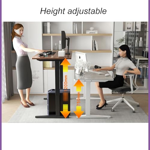 SanzIa Electric Standing Desk Adjustable Height Computer Workstation with 4 Memory Keyboard, Dual Motor - Brown, 120 * 60cm
