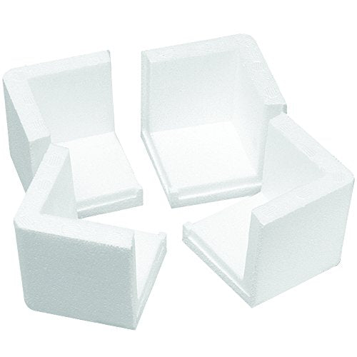 Partners Brand PPF201MS Foam Corner Protectors for Moving, 3" Length x 3" Width x 3" Height, 3/4" Wall Thickness, White (Pack of 1000)