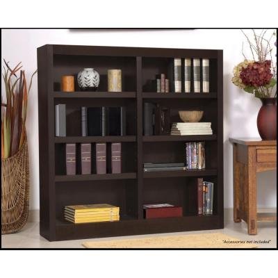 Concepts in Wood Midas Double Wide 8-Shelf Bookcase in Espresso