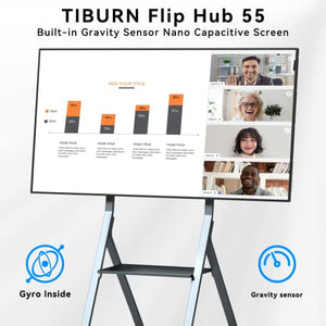 TIBURN Digital Whiteboard Flip Hub 55 Pro 4K UHD Smartboard