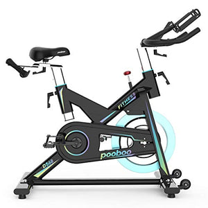 pooboo Pro Indoor Cycling Bike Stationary, Magnetic Resistance Belt Drive Exercise Bike, High Weight Capacity, Heavy Duty Flywheel for Home Office Cardio Workout Bike Training Max 330lb (X6)