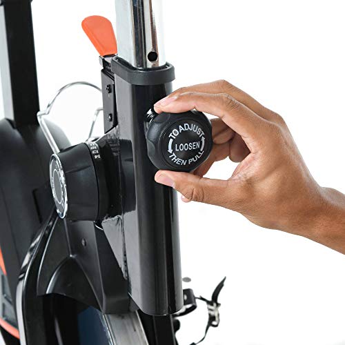 Women’s Health Men’s Health Indoor Cycling Exercise Bike with MyCloudFitness App and Phone/Tablet Holder, Black (1227)