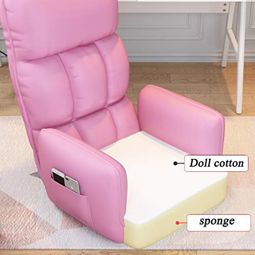 HQBL Ergonomic PU Leather Home Office Chair with Arm,180° Reclining- Height Adjustment Computer Desk Sofa Chairs with Swivel Wheel, Mid-Back-for Kid/Adult/Leisure