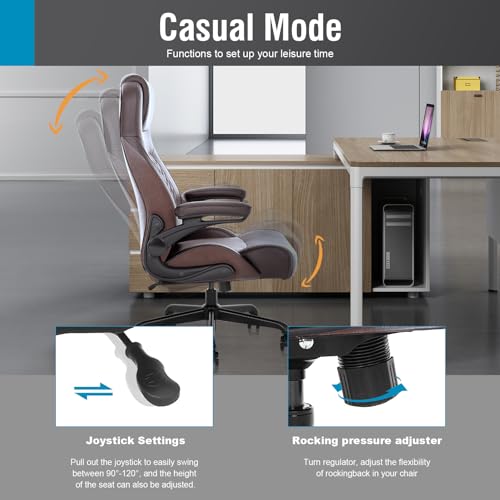Flysky Executive Ergonomic Office Chair - Big and Tall PU Leather Computer Desk Chair