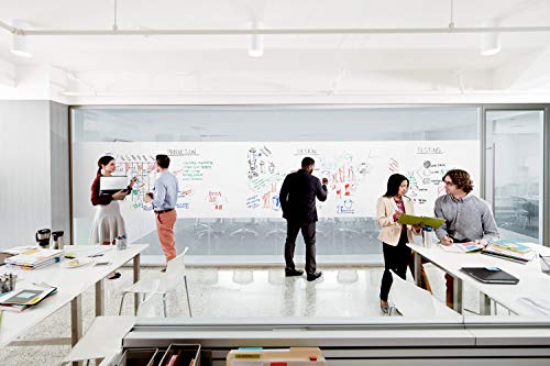 Post-it Dry Erase Whiteboard Film Surface for Walls, Doors, Tables, Chalkboards, Whiteboards, and More, Removable, Super Sticky, Stain-Proof, Easy Installation, 6 ft x 4 ft Roll (DEF6X4A)