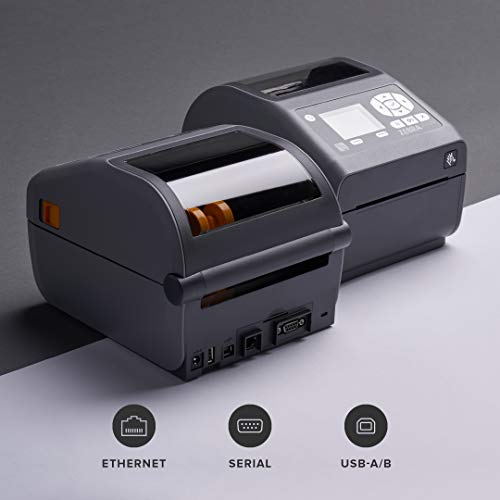 Zebra ZD620d Direct Thermal Desktop Printer with LCD Screen 203 dpi Print Width 4 in Ethernet Serial USB ZD62142-D01F00EZ