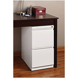 Hirsh Industries 20" Deep 2 Drawer Mobile File Cabinet in White