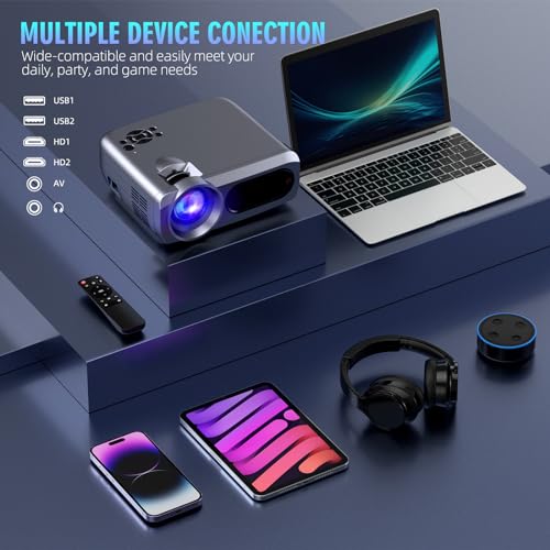 BBianLyy Wifi Bluetooth 4k Native Outdoor Projector 20000 Lumen Home Theater Portable Movie Compatible with HDMI USB TV Stick iOS Android