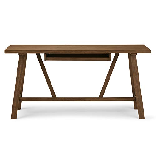 SIMPLIHOME Dylan SOLID WOOD Modern Industrial 60 inch Wide Home Office Desk, Writing Table, Workstation, Study Table Furniture in Rustic Natural Aged Brown