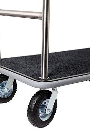 Wholesale Hotel Products Bellman's Cart with Free Bumper Guard - Heavy-Duty Luggage Cart - 1200 lbs. Capacity