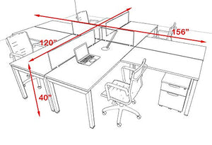 4 Person Modern Divider Office Workstation Desk Set, OF-CON-FP26