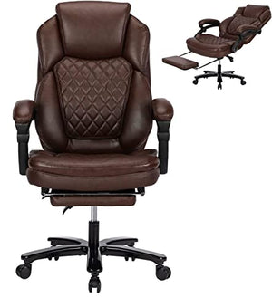 Kasorix Big and Tall Executive Office Chair with Footrest 400lbs Capacity - Brown