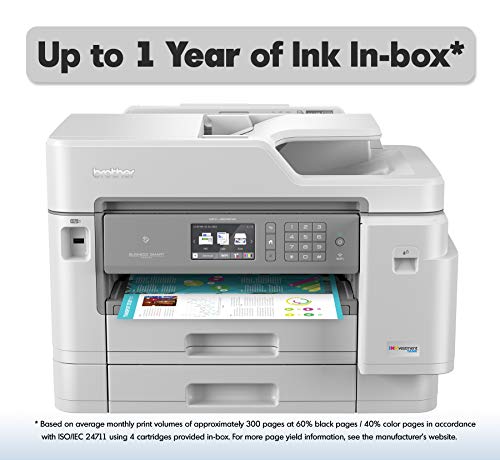 Brother Inkjet Printer, MFC-J5945DW, INKvestmentTank Color Inkjet All-in-One Printer with Wireless, Duplex Printing, NFC and Up to 1-Year of Ink-In-box