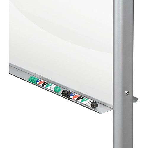 Best-Rite Visionary Move Double Sided Mobile Magnetic Glass Whiteboard Easel, 4x6 Feet, (74951)