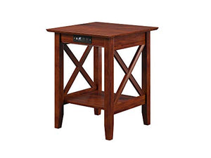 Atlantic Furniture Lexi Printer Stand with Charging Station, Walnut