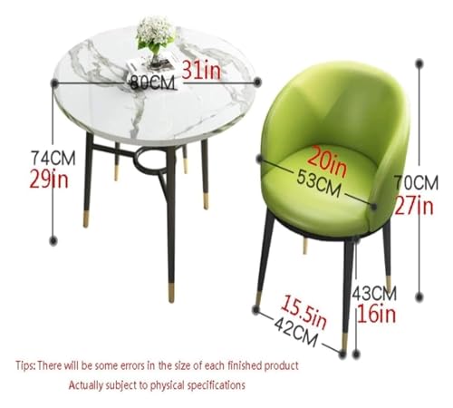 DioOnes Table Set - Modern Marble Round Table & Chair Set for Office, Living Room, Kitchen, and Beauty Salon