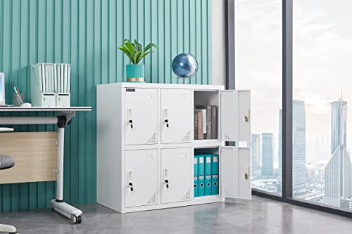 MAYROY Metal Locker Office Storage Organizer - Full White, W6D
