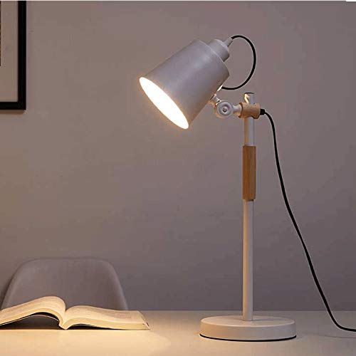 Modern LED Desk Lamp Adjustable Table Lamp for Study Office Reading Bedroom - White/Black