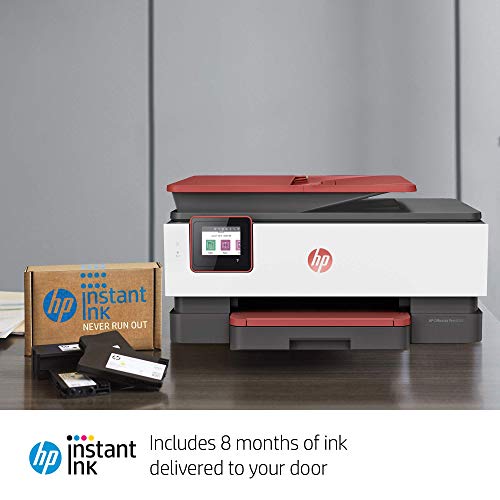 HP OfficeJet Pro 8035 All-in-One Wireless Printer - Smart Home Office Productivity - Coral (4KJ65A) (Renewed)