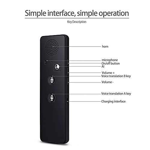 Portable Mini Wireless Smart Translator 70 Languages Two-Way Real Time Instant Voice Translator APP Bluetooth Multi-Language