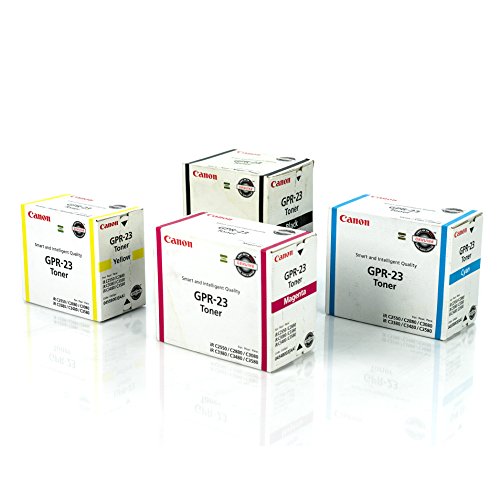 Canon GPR-23 0452B003 Color ImageRunner C2380 C2550 C2880 C3080 C3380 C3480 C3580 C3880 Toner Cartridge Set (Black Cyan Magenta Cyan, 4-Pack) in Retail Packaging