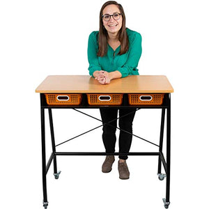 Really Good Stuff Teacher Standing Desk with Baskets