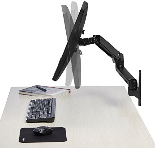 Amazon Basics Wall Mount Monitor Stand - Lift Engine Arm Mount, Aluminum, 2 Pack