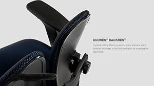 DUOREST DR-250G Leaders Office & Desk Chair with 3D Design Backrest, Urethane Caster, Tilt, Arm Rest (Knit Gray)