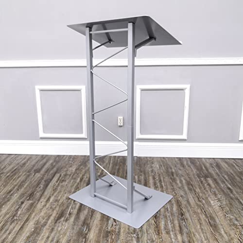 FixtureDisplays 25" Single Truss Podium - Silver Lectern Pulpit
