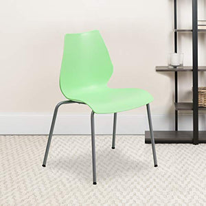 Flash Furniture Stack Chair 5 Pack - Green/Silver, 770 lb. Capacity