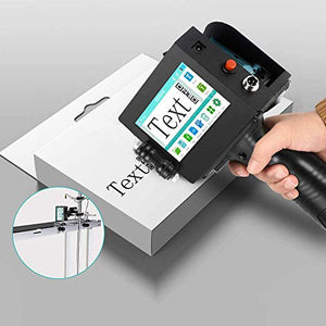 Varwaneo Portable Handheld Inkjet Printer,Quick-Drying Coding Machine Gun with led Touch Screen for Logo,qr Code,Bar,Prinker Tattoo,Graphic,Date,Counter,Label(Support 20 Languages)