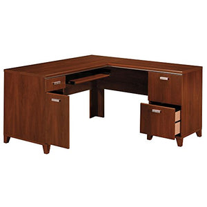Bush Furniture Tuxedo L Shaped Desk in Hansen Cherry