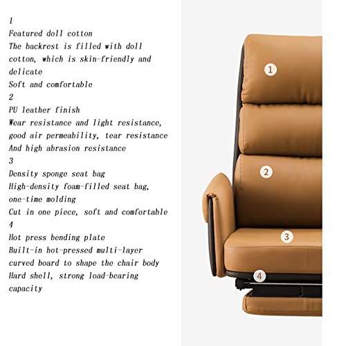 CBLdF High Back Boss Chair, PU Leather Executive Ergonomic Office Chair (Orange/Brown)