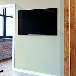 Quartet Magnetic Whiteboard, Glass White Board, 50" x 28", Black Dry Erase Surface, Frameless, InvisaMount (G5028IMB)