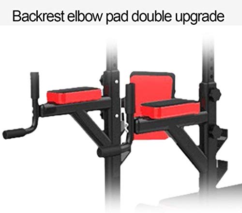 DLWDMRV Professional Home Dumbbell Bench Multi-Function Power Tower with Sit Up Bench,Adjustable Height Pull Up Tower Heavy Duty Dip Station Fitness Exercise Strength Training Workout Equipment