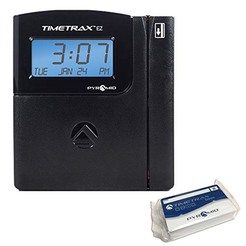 Pyramid TTEZEK TimeTrax Automated Swipe Card Time Clock System with Software, Black