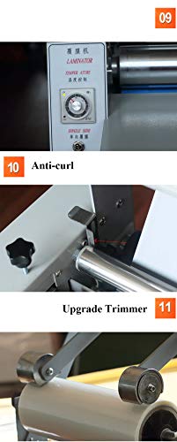 Unknown 14" / 35cm Anti-Curl Hot Roll Laminator Single & Dual Sided A3 Size