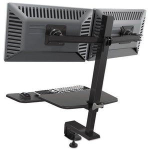 BALT 90531 Up-Rite Desk Mounted Sit-Stand Workstation, Double, 27 1/8 x 30 x 42, Dark Gray