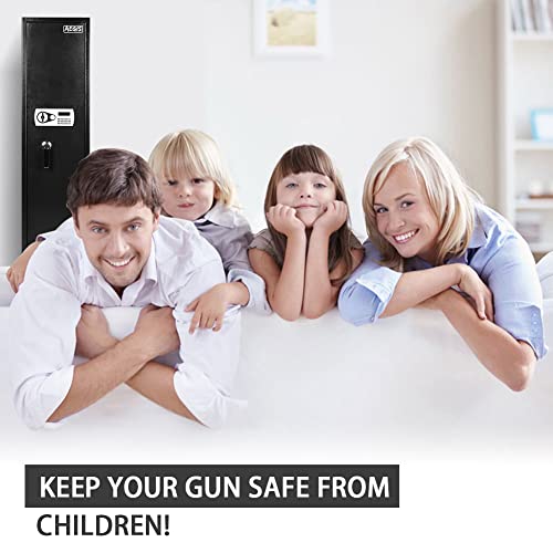 AEGIS Rifle Gun Safe, Quick Access 5 Gun Gun Storage with Separate Ammo Pistol Lock Box (Stores Pistols, Cash & More), Long Gun Safe Rifle Shotgun Security Safe for Home (Portable Operation)
