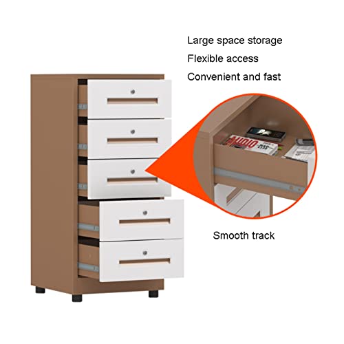 FIONEL 5 Drawer Vertical Metal File Cabinet with Lock - Gold