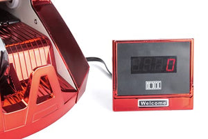 Red Money Counter by BESOSC with UV/MG Detection, 80W Bill Counter with Counterfeit Bill Detection, LED Display, 1000 pcs per Minute, no Mixed Bill Counting