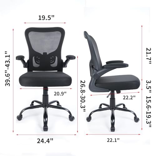 KLASIKA Ergonomic Mesh Desk Chairs with Wheels, Adjustable Height, and Lumbar Support - Set of 4