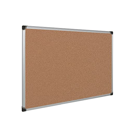 MasterVision Maya Series Self-Healing Cork Bulletin Board, Wall Mounting Push Pin Cork Board , 48" x 72", Aluminum Frame,Brown