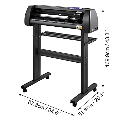 VEVOR Line Free Vinyl Cutter Machine, 720mm Vinyl Printer, 28 inch Plotter Printer U-Disk with Sturdy Floor Stand Vinyl Cutting Machine Adjustable Force Plotter Cutter Machine