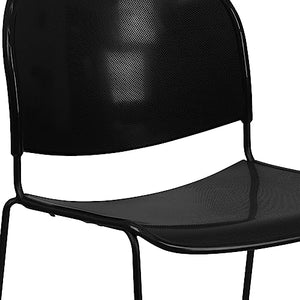 Flash Furniture Stack Chair 5 Pack - 880 lb. Capacity - Black Ultra-Compact - Powder Coated Frame