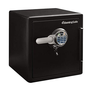 SentrySafe Fire and Water Safe, Extra Large Biometric Fingerprint Safe with Dual Key Lock, 1.23 Cubic Feet, SFW123BSC